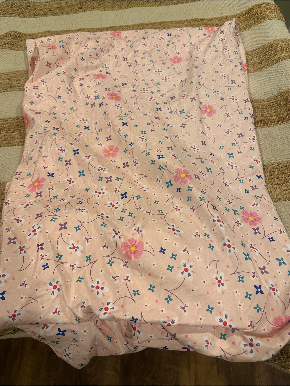 Disney Pink Floral Cotton (Fitted Sheet only) with Multicolor Blossoms-Size Twin